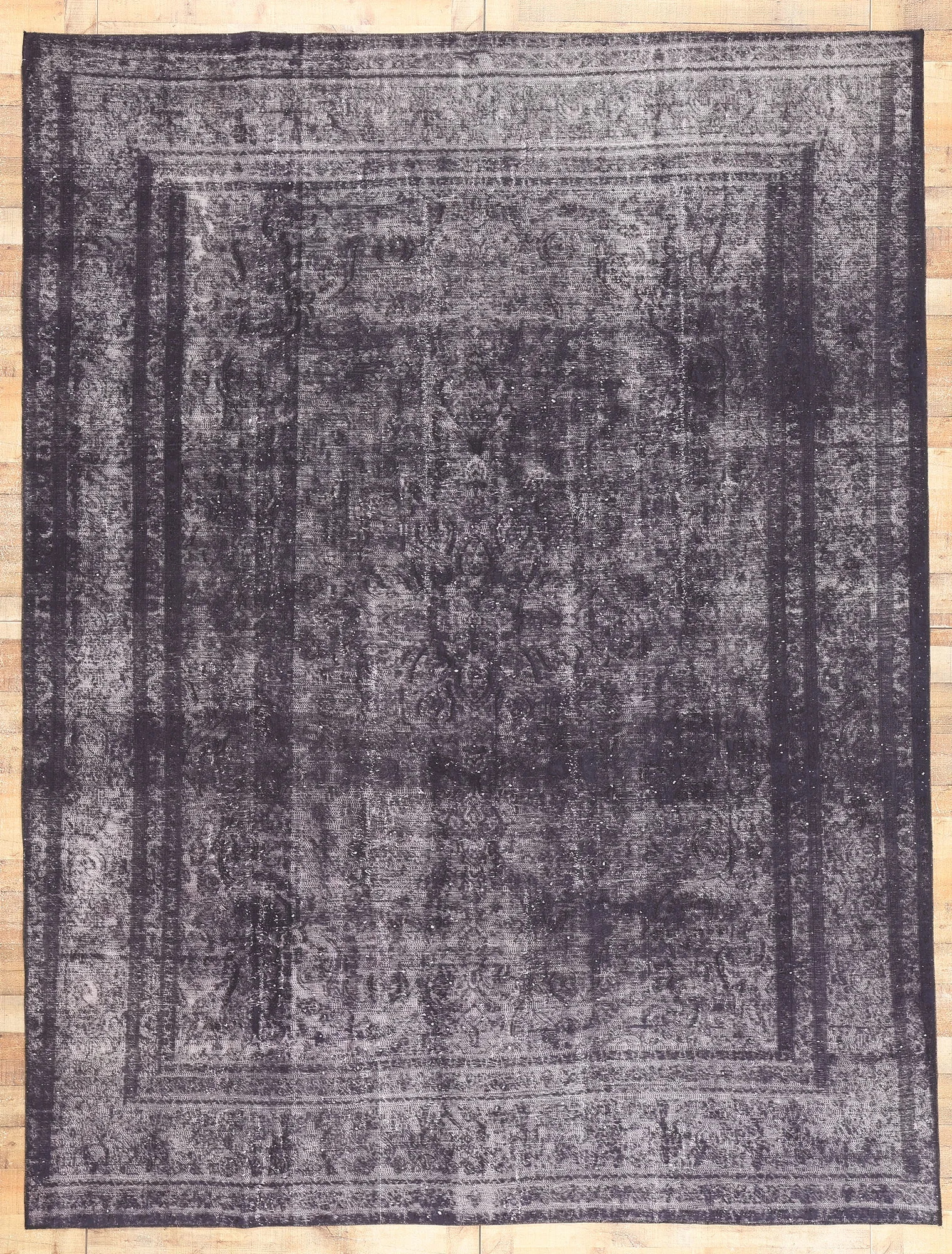 Mid 20th Century Vintage Turkish Industrial Chic Aubergine Rug
