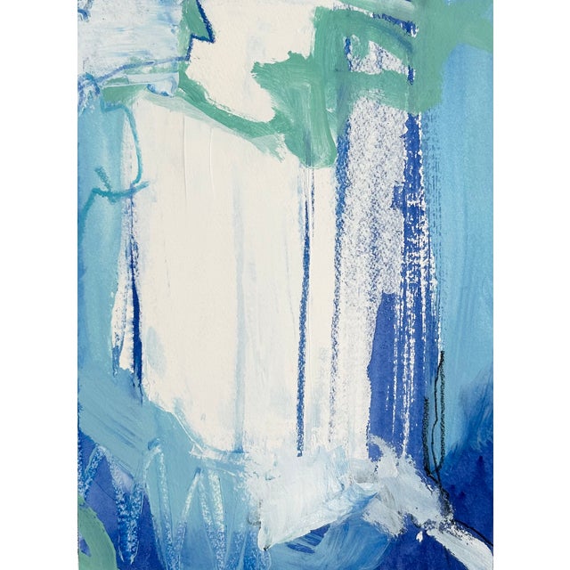 Waterfall 6 — Stillness. Solitude. Simplicity. — Layered Coastal Blue Abstract Artwork For Sale