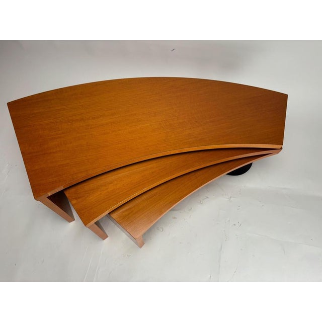 Monumental Postmodern Wooden 3-Tier Coffee Table, Italy, 1980s For Sale - Image 6 of 10