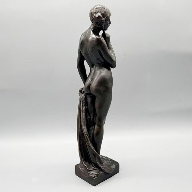 Metal Katherine Murray Jardine, Pensive Woman, Nude, 1925, Bronze For Sale - Image 7 of 9