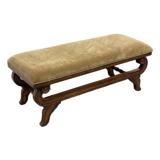Bernhardt Golden Velvet Bench For Sale