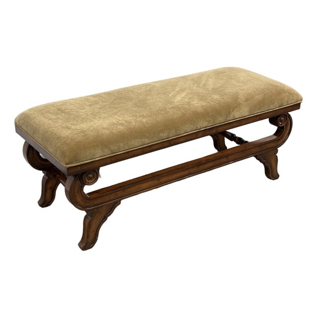 Bernhardt Golden Velvet Bench For Sale