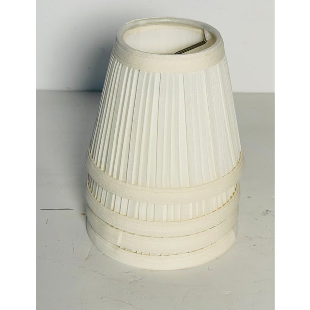 Shabby Chic 1960s Pleat Clip on Lamp Shades - Set of 4 For Sale - Image 3 of 4