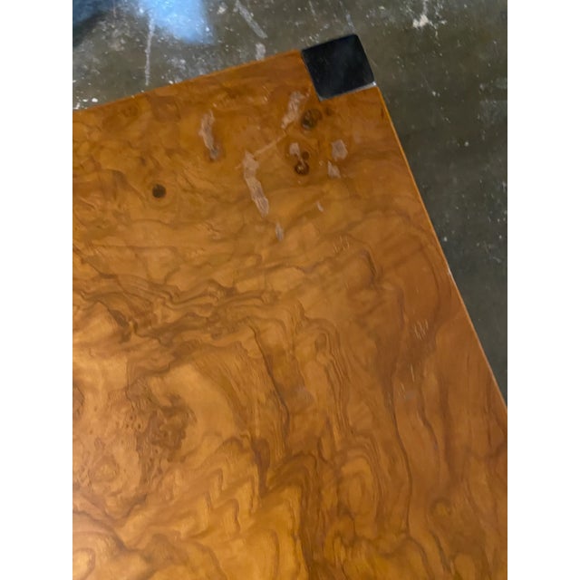 Burlwood Side Table in the Style of Milo Baughman For Sale In Charlotte - Image 6 of 10