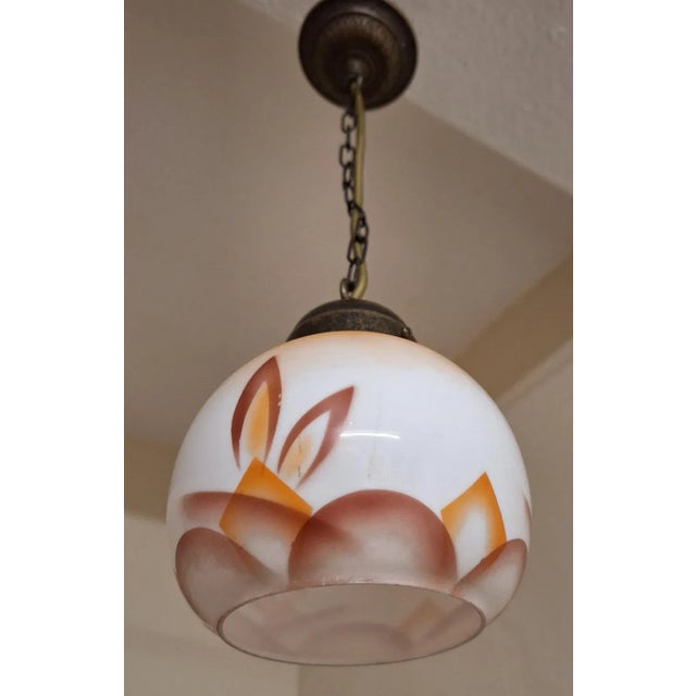 Small Antique German Art Deco Ceiling Lamp, 1920s For Sale - Image 6 of 7