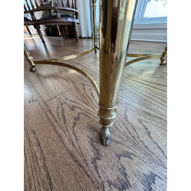 Gold LaBarge Hollywood Regency Mid-Century Glass Cocktail Table For Sale - Image 8 of 11