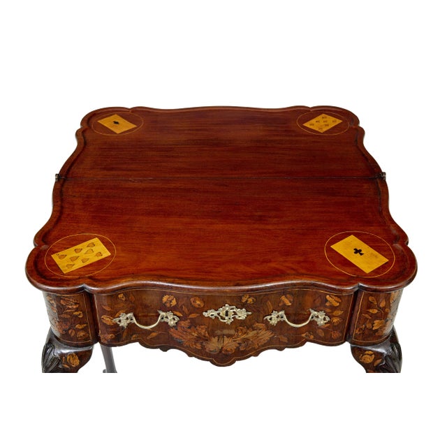 Antique Dutch Walnut Marquetry Games Table, 1800 For Sale - Image 6 of 15