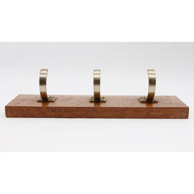 Mid 20th Century European Vintage Aluminum Triple Hook Wall Rack For Sale - Image 5 of 6