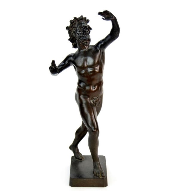 Bronze figure of a faun, made in the 19th century. This fine bronze figure of a faun is a high-quality historical replica...