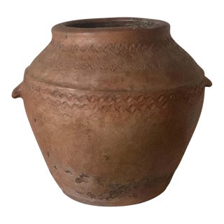 18th Century Terracotta Vessel, Vase, Planter With Two Handles For Sale
