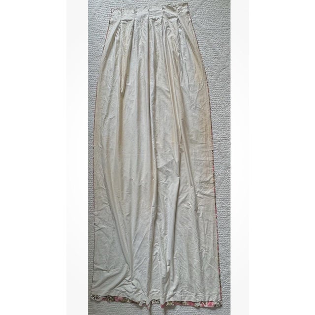 Textile Vintage Mid Century Bird & Floral Cotton Sateen Drapes, Pair 22” X 82” For Sale - Image 7 of 11