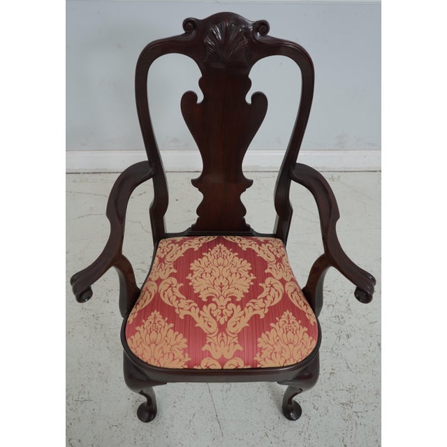 Age: Approx: 20 Years Old Details: Solid Mahogany Shell Carved Crest High Quality Construction Queen Anne Legs & Pad Feet...