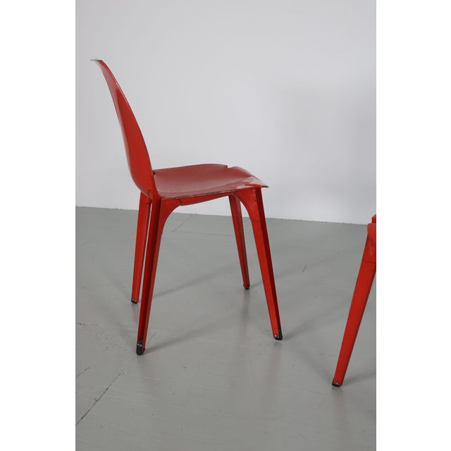 Red Lamda Chairs in Stamped Red Lacquered Steel by Marco Zanuso & Richard Sapper for Gavina, 1959, Set of 2 For Sale - Image 16 of 18