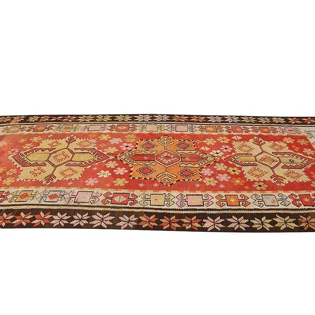 Vintage Mid Century Turkish Kilim For Sale - Image 4 of 7