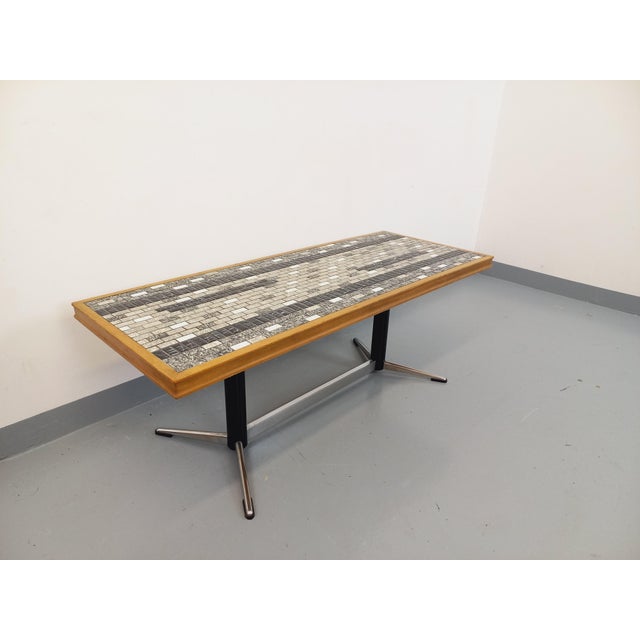 1960s Vintage Coffee Table in Ceramic, Wood and Metal, 1960s For Sale - Image 5 of 16