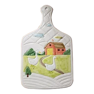 Vintage Handpainted Otagiri Duck/Geese Goose Trivet or Wall Plaque 1983