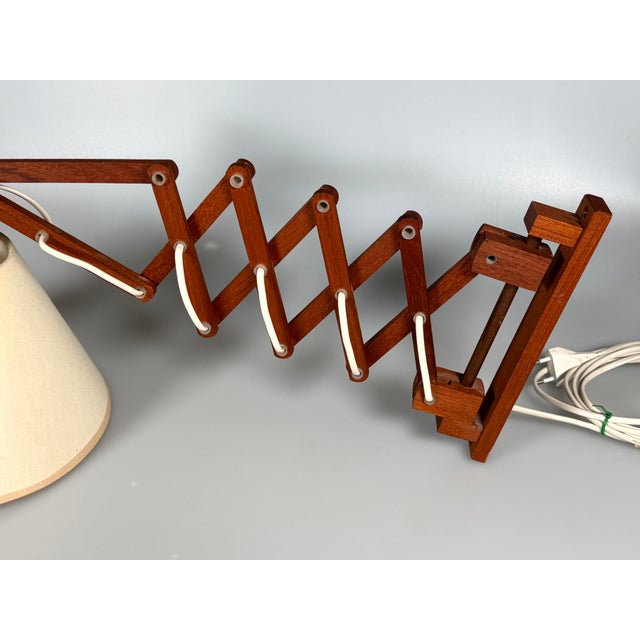 Danish Scissor Lamp in Teak, Denmark, 1960s For Sale - Image 4 of 18