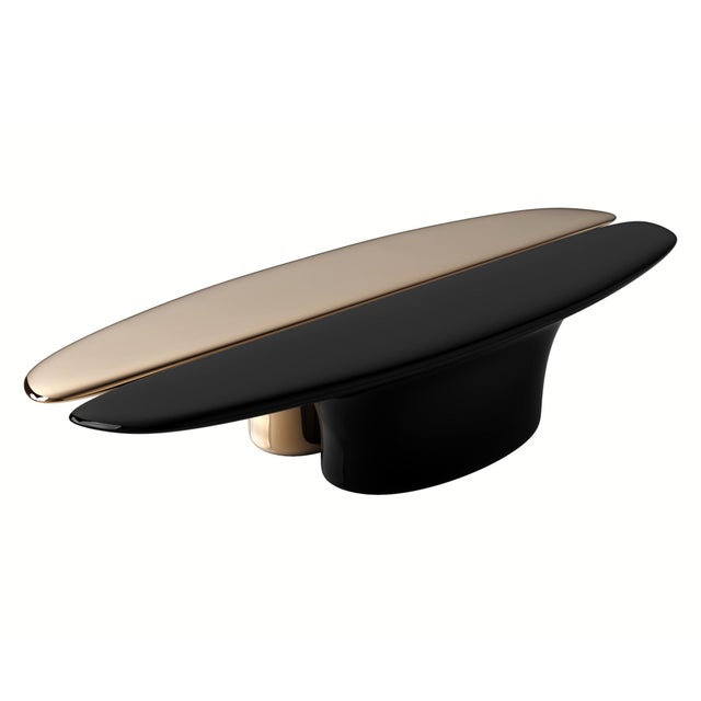 "Devonshire" Coffee Table With Bronze and Stainless Steel For Sale - Image 11 of 12