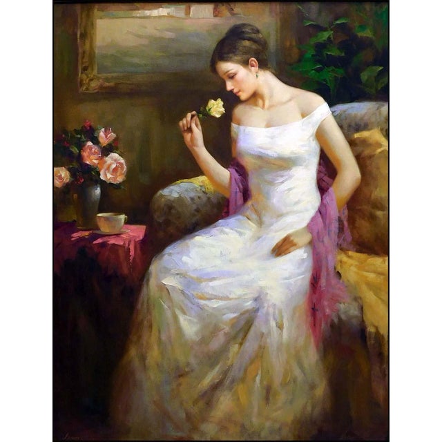"The Rose" Original Giclee on Canvas Hand signed in right bottom & left bottom & back of the canvas by the artist Image...