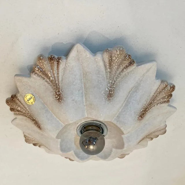 Flower Shell White Sand Ceramic Wall Light from Hustadt Keramik, Germany, 1970s For Sale - Image 6 of 13