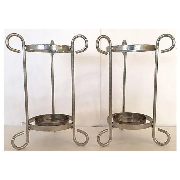 Metal Hurricane Lantern Metal and Capiz Shell - a Pair For Sale - Image 7 of 7