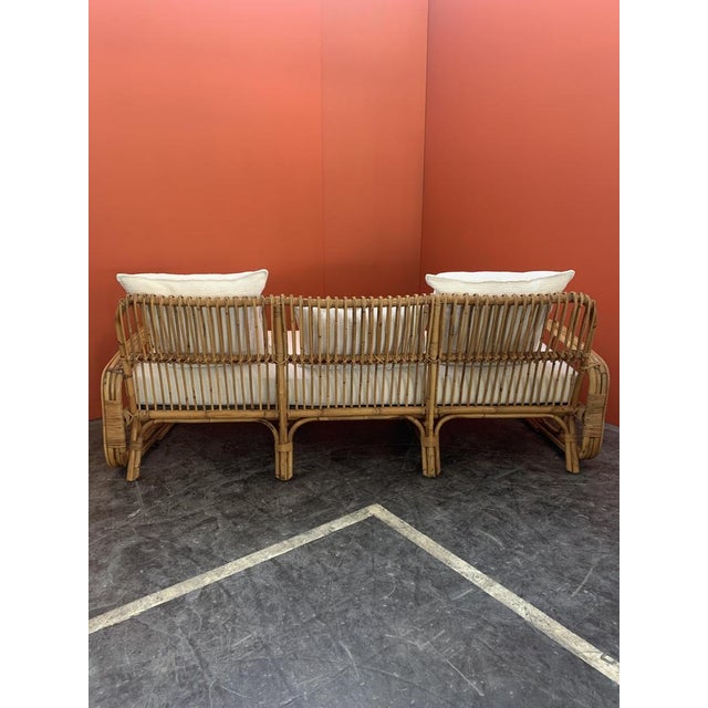 Mid-Century Italian Rattan and Bamboo Sofa, 1960s For Sale - Image 12 of 14