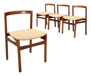 Wooden Dining Chairs, 1960s, Set of 4