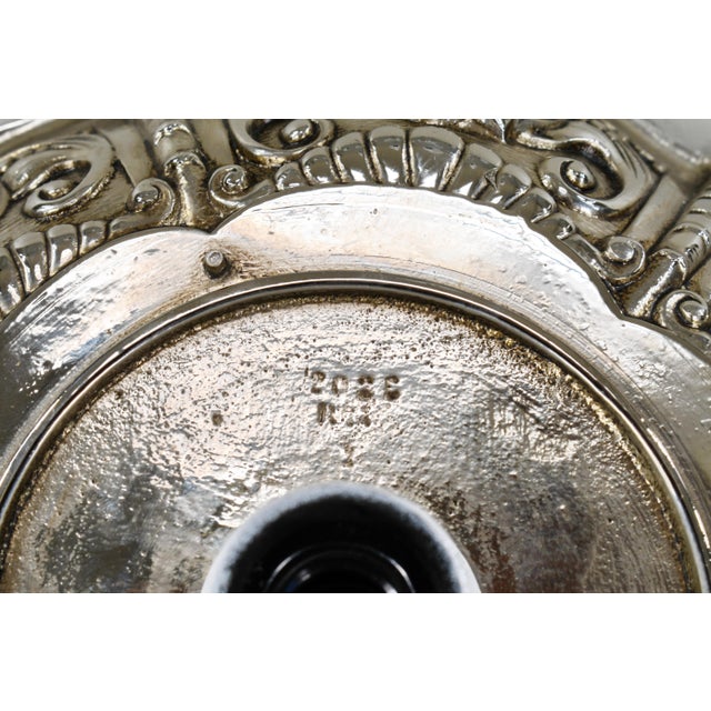 Silver 1930s Muller Freres & Cherrier Besnus French Art Deco Table Lamp For Sale - Image 8 of 11