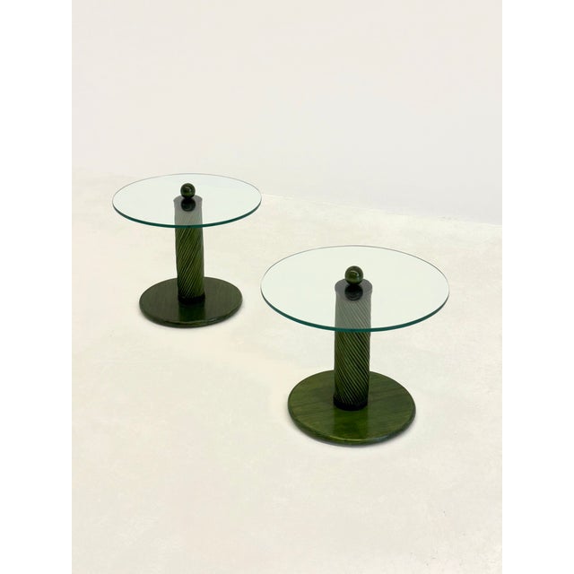 1970s Italian Side Table with Bamboo Base and Glass Top, 1970s For Sale - Image 5 of 9