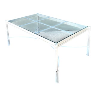 Vintage Metal and Glass Coffee Table For Sale