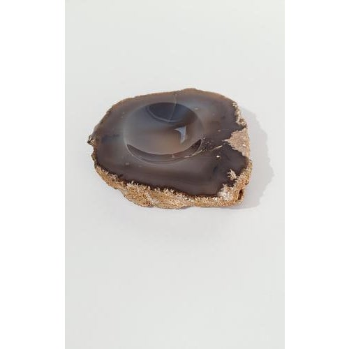 Vintage Freeform Ashtray in Natural Carved Agate with Organic Rough Edges, 1960s For Sale - Image 10 of 16