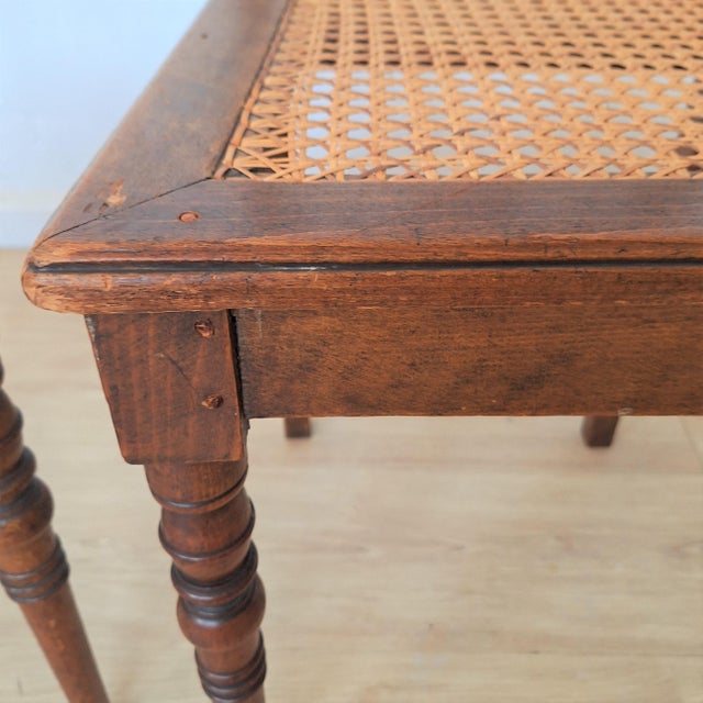 Brown Set of Art Nouveau Wooden Chairs with Rattan Weave, 1890s For Sale - Image 8 of 12