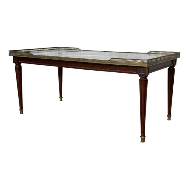 19th Rectangular Bouillotte Louis XVI Style Table Guéridon with Fluted Legs For Sale