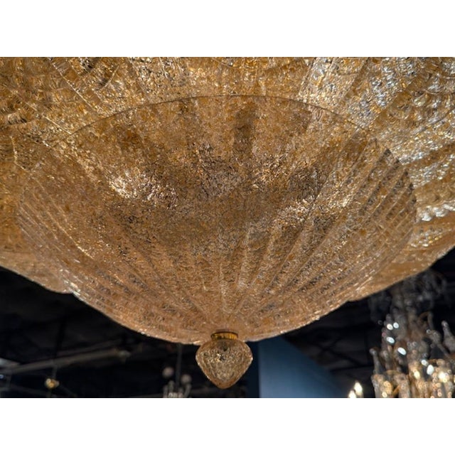 Gold "Granola" Murano Glass Flush Mount Chandelier For Sale - Image 4 of 5