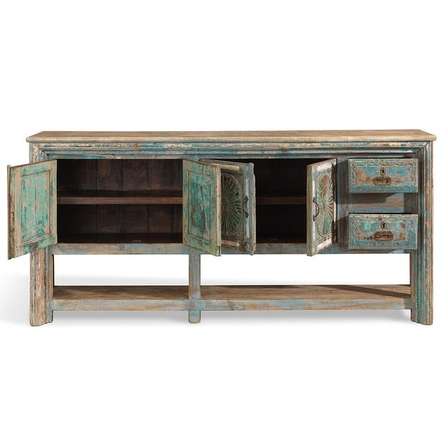 Large Sideboard with Sunburst Panels, 1940s For Sale - Image 4 of 11