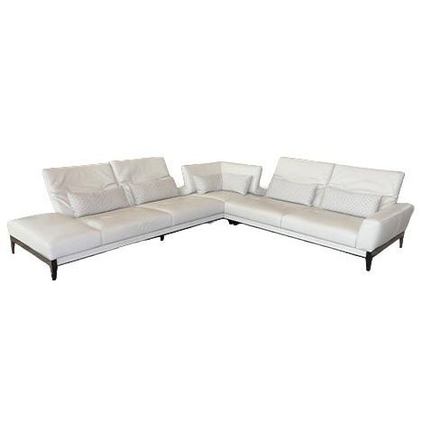 2010s Roche Bobois Connexe Corner Sectional in Soave Leather - Gris Nuage For Sale - Image 5 of 17