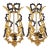 Pair of Italian Giltwood and Ebonized Louis XVI Style Lyre Form Sconces, 1950s For Sale