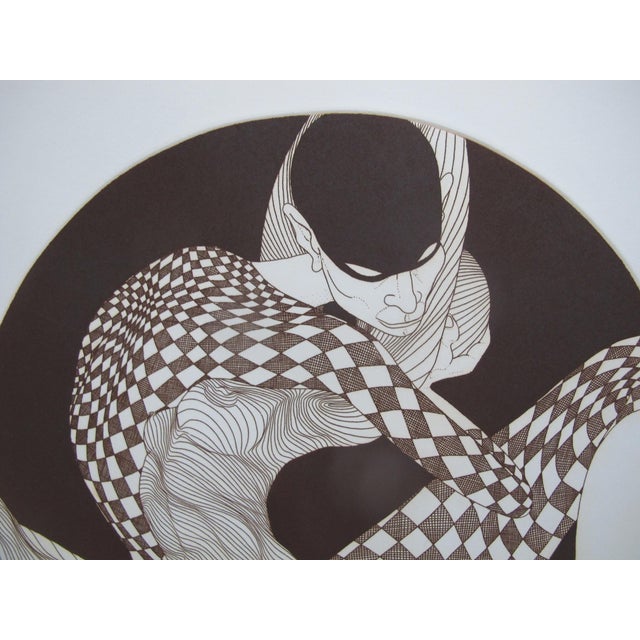 Brown Guillaume Azoulay Le Baiser the Kiss Signed Limited Edition Harlequin Print For Sale - Image 8 of 12