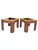 Vintage Pair of Side or Accent End Tables Wood and Glass in Baker Attributed Style Unique modern design. A pair
