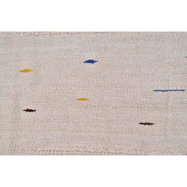 Beige 1960s Minimalist Designer Turkish Hemp Kilim Rug For Sale - Image 8 of 11