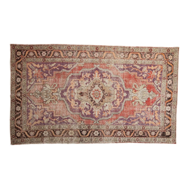 Vintage Distressed Oushak Carpet - 6'5" X 10'8" For Sale