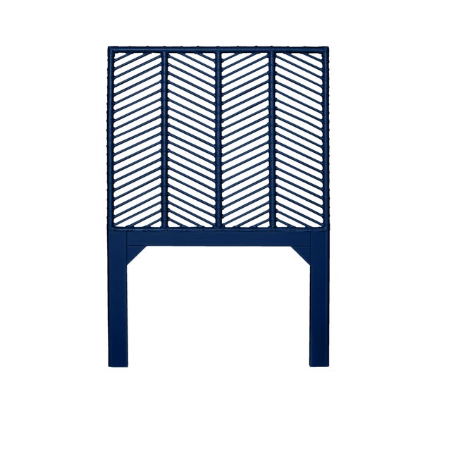 Not Yet Made - Made To Order Liam Platform Bed Twin Extra Long - Navy For Sale - Image 5 of 12