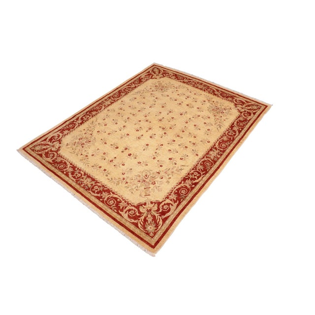 Rustic Oriental Ziegler Beige Rust Hand-Knotted Wool Rug - 8'0'' X 10'2'' For Sale - Image 3 of 8