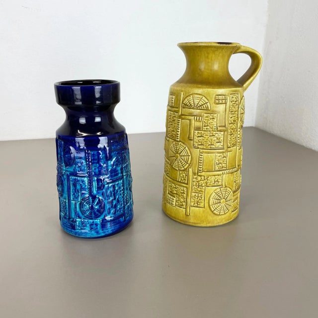 Fat Lava Op Art Pottery Vases from BAY Ceramics, Germany, 1970s, Set of 2 For Sale - Image 3 of 18