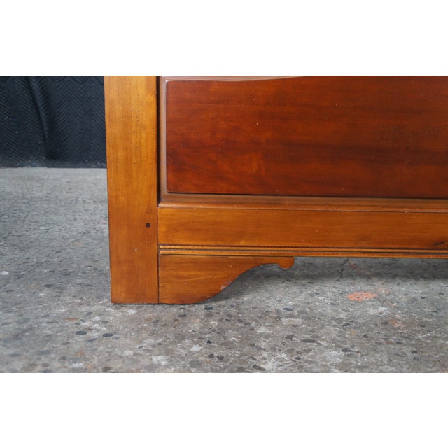 Late 20th Century Lexington French Louis Philippe Style Paneled Cherry Arched King Size Bed For Sale - Image 9 of 15