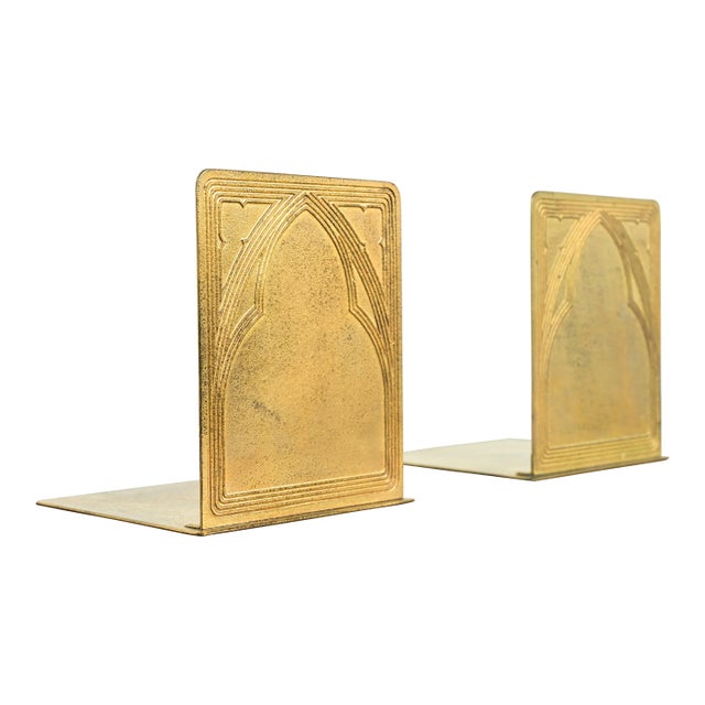 Tiffany Studios New York Graduate Pattern Bronze Doré Bookends, Circa 1910 For Sale