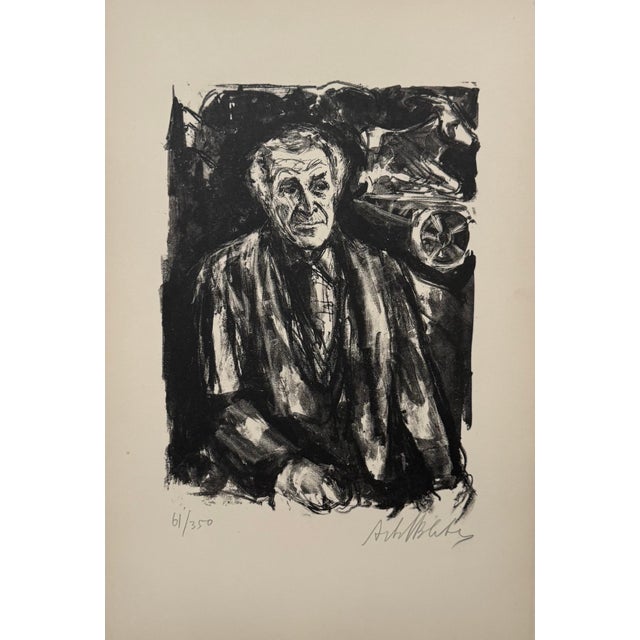 Arbit Blatas, Lithuanian French Artist Arbit Blatas Lithograph Marc Chagall School of Paris, 1962 For Sale