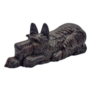 Cast Iron Sleeping Scotty Dog Doorstop, Attributed to Hubley For Sale