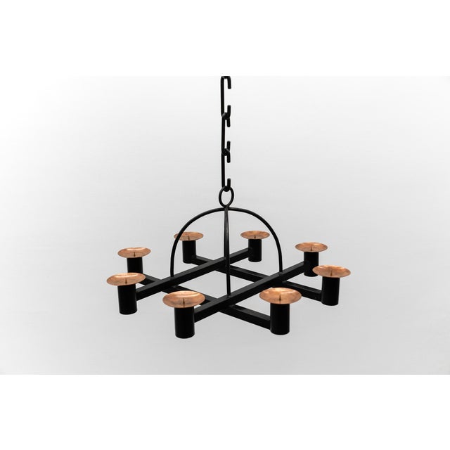 Hanging Candleholder in Metal and Copper, 1960s For Sale - Image 13 of 14