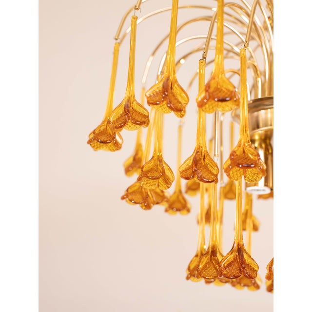 Marilyn Monroe, Orange Murano Glass Flowers Drops Chandelier, 1970s For Sale - Image 15 of 18